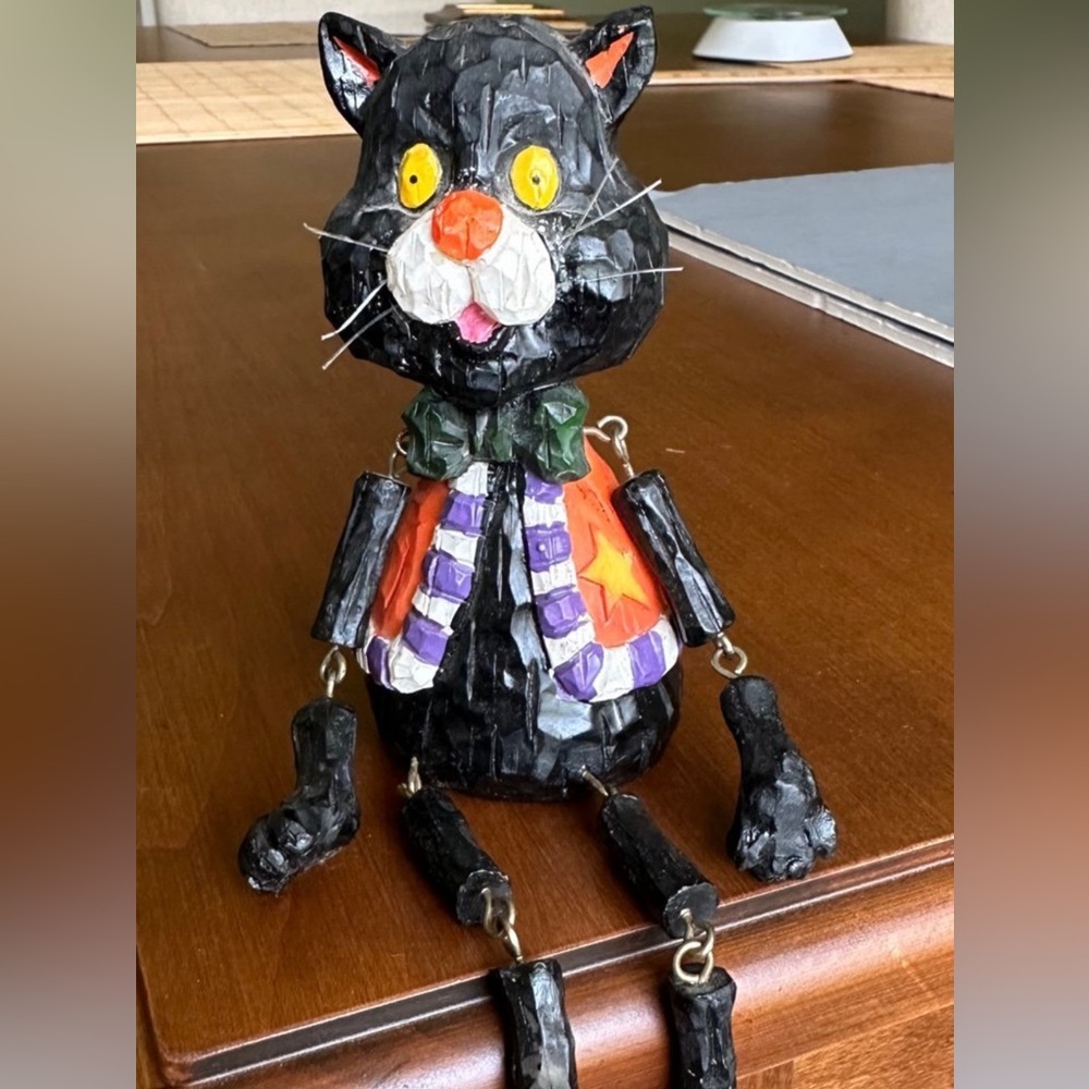 Halloween Wooden Cat Sitter